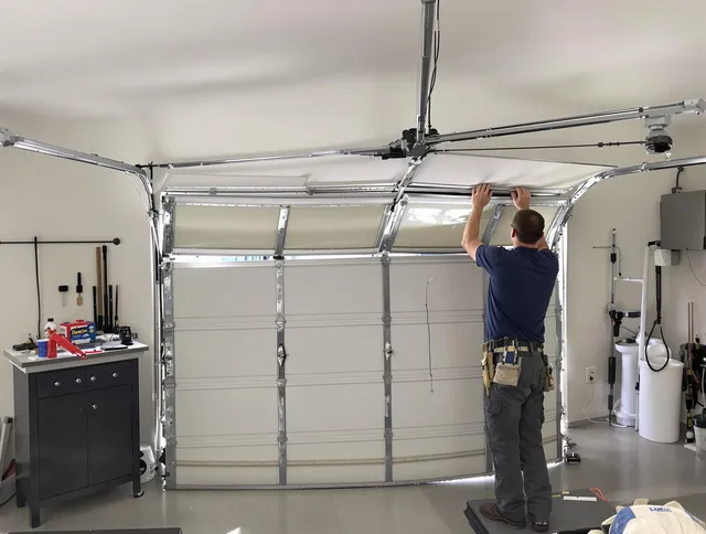 Rosemead Garage Door Repair specialist performing precise section replacement on Rosemead garage door